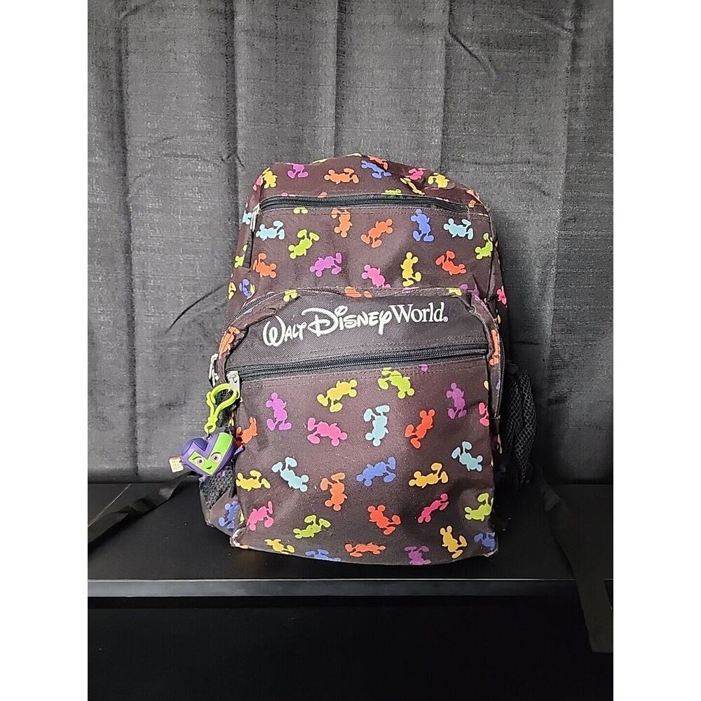 Walt Disney World Rainbow Black Mickey Mouse Backpack Book bag Authentic Parks